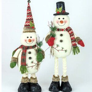 Festive Snowman Stretch Leg Figurine